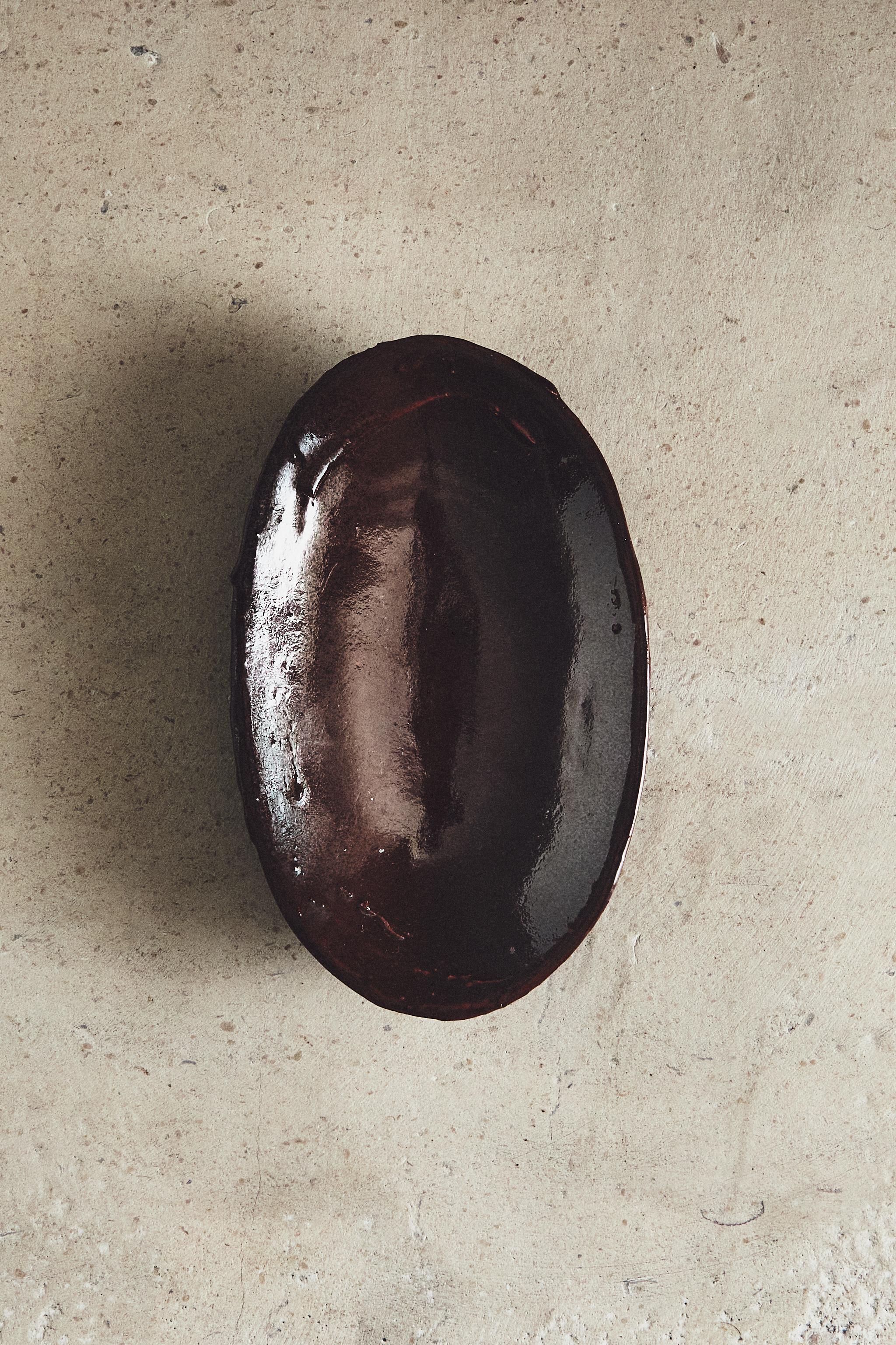 BROWN CERAMIC BATHROOM SOAP DISH